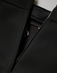 Dolce & Gabbana Black Nylon Pencil Cut High Waist Mini Women's Skirt