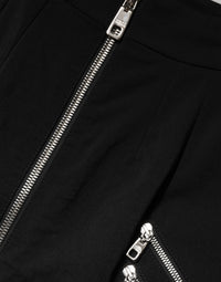 Dolce & Gabbana Black Polyester Zipper High Waist Mini Women's Skirt