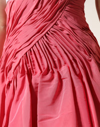 Dolce & Gabbana Pink Silk Pleated High Waist Midi Women's Skirt