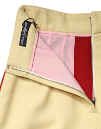 Dolce & Gabbana Multicolor Wool Casual High Waist Mini Women's Skirt