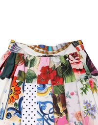 Dolce & Gabbana Multicolor Patchwork High Waist Midi Women's Skirt