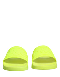 Dolce & Gabbana Dolce & Gabbana Green Rubber Slides Sandals Beachwear Men's Shoes