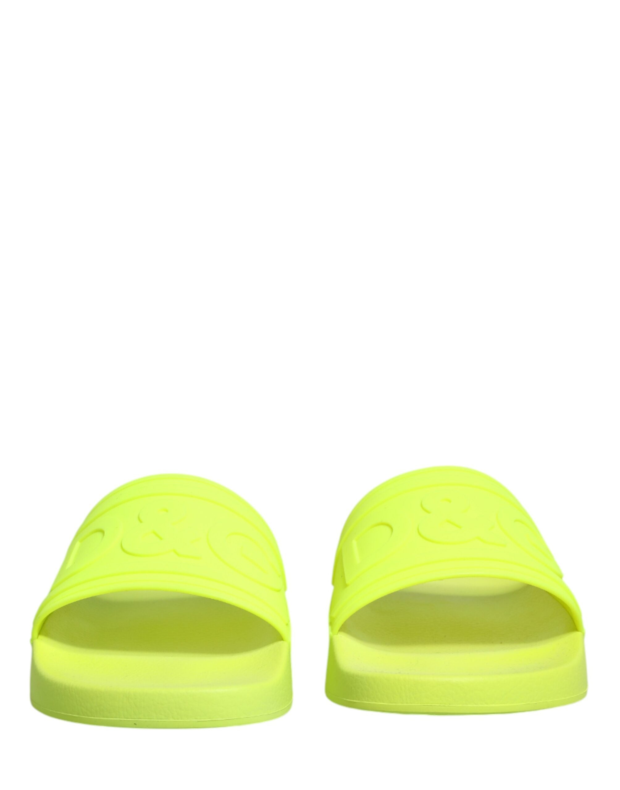 Dolce & Gabbana Dolce & Gabbana Green Rubber Slides Sandals Beachwear Men's Shoes