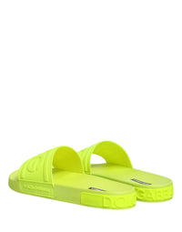 Dolce & Gabbana Dolce & Gabbana Green Rubber Slides Sandals Beachwear Men's Shoes