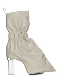 RICK OWENS Rick Owens Women Ss26 Rick Owens Cuffed Boots With Pearl/Transparent Grained Calfskin Case
