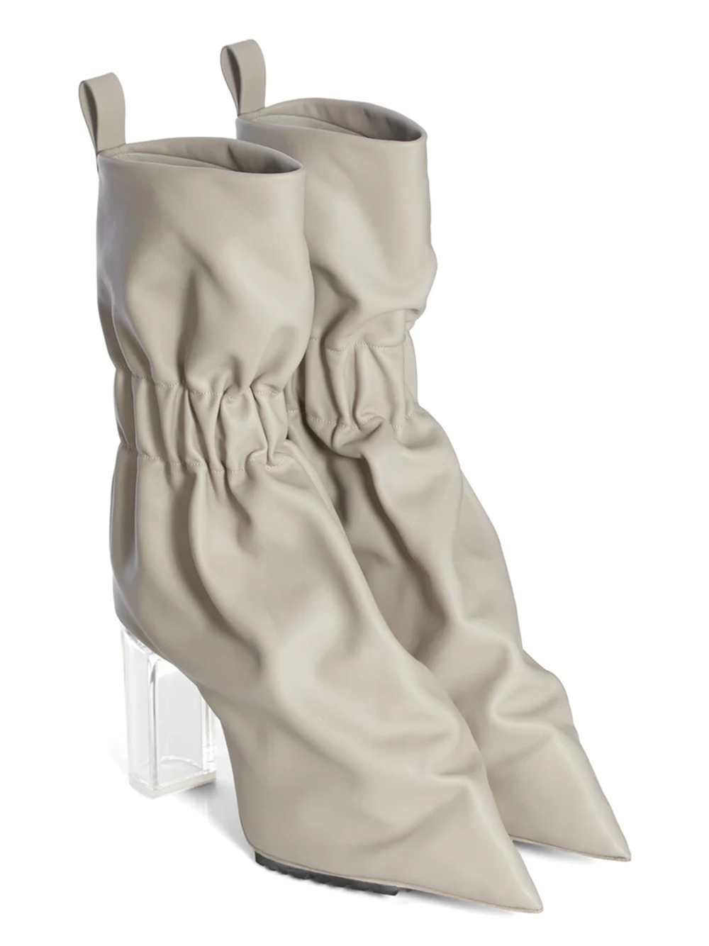 RICK OWENS Rick Owens Women Ss26 Rick Owens Cuffed Boots With Pearl/Transparent Grained Calfskin Case
