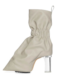 RICK OWENS Rick Owens Women Ss26 Rick Owens Cuffed Boots With Pearl/Transparent Grained Calfskin Case