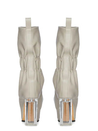 RICK OWENS Rick Owens Women Ss26 Rick Owens Cuffed Boots With Pearl/Transparent Grained Calfskin Case