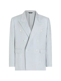 Dolce & Gabbana Men Double-Breasted Viscose Shantung Jacket