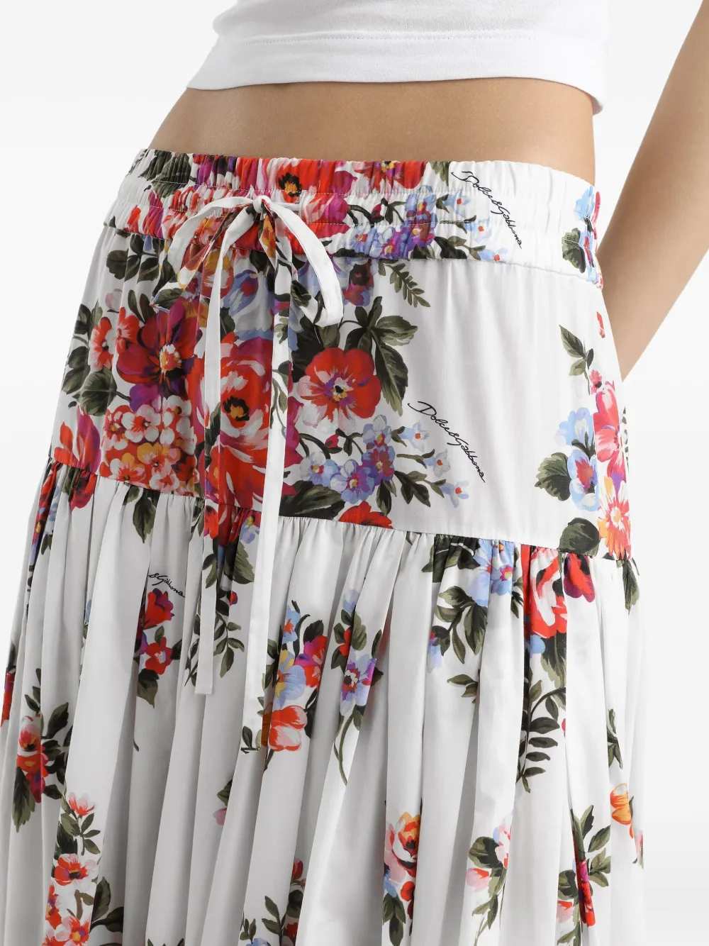 Dolce & Gabbana Women Floral Drawstring Skirt