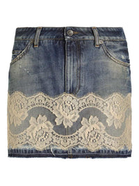 DOLCE & GABBANA Dolce & Gabbana Women Miniskirt With Lace Inserts