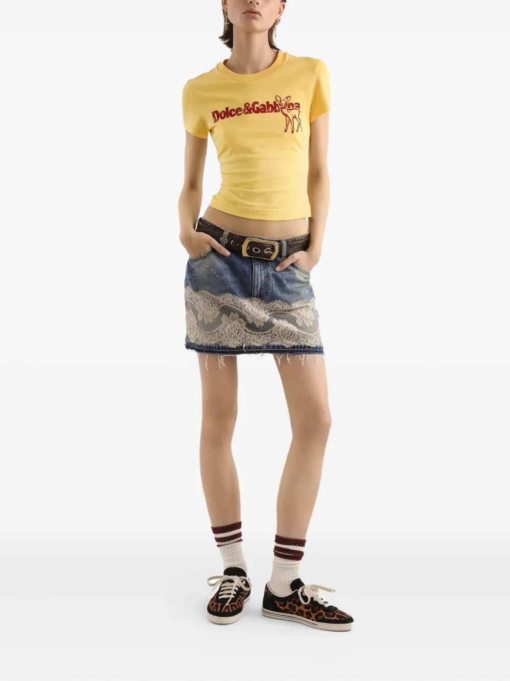 DOLCE & GABBANA Dolce & Gabbana Women Miniskirt With Lace Inserts