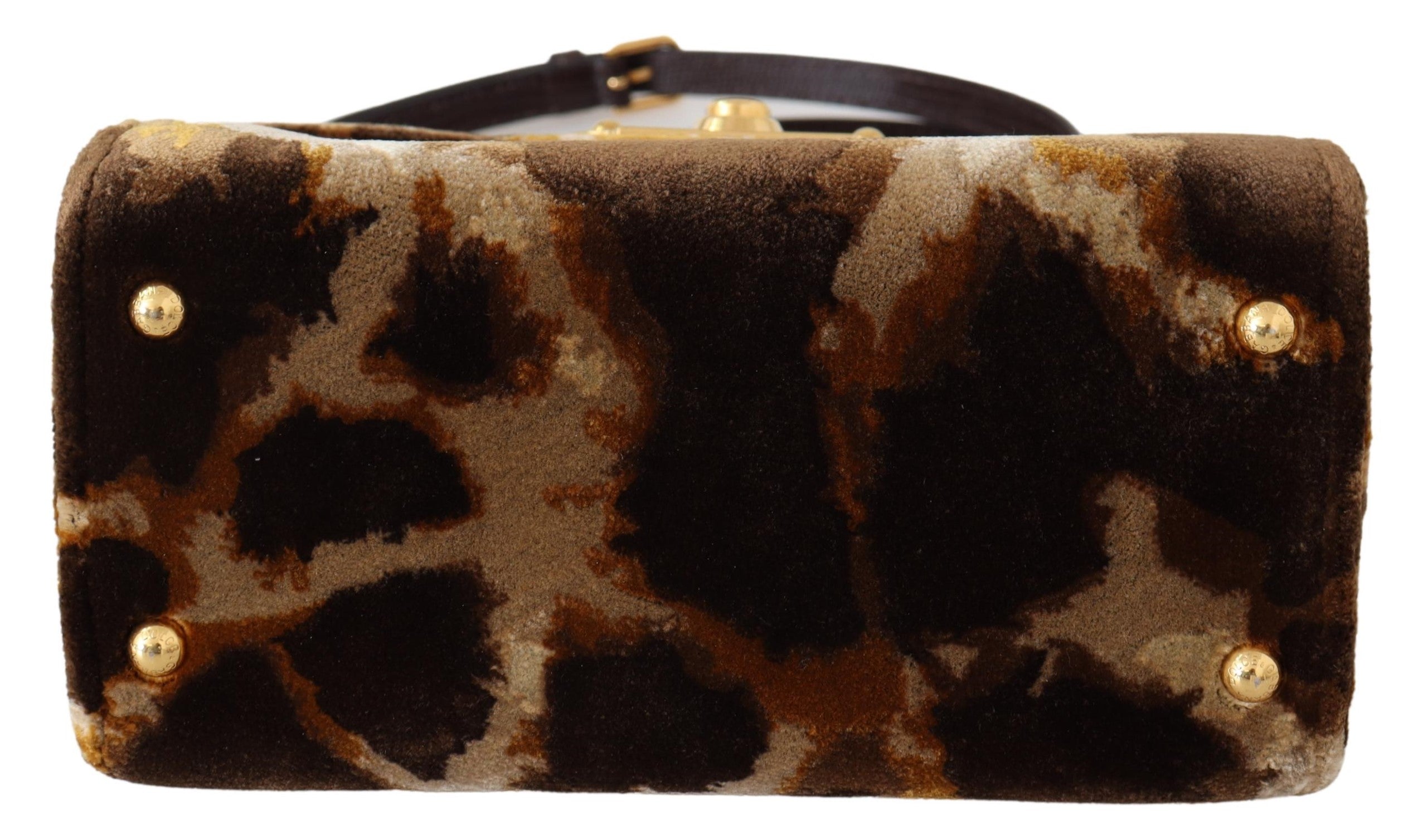 Dolce & Gabbana Devotion Small Velvet Giraffe Print Bag