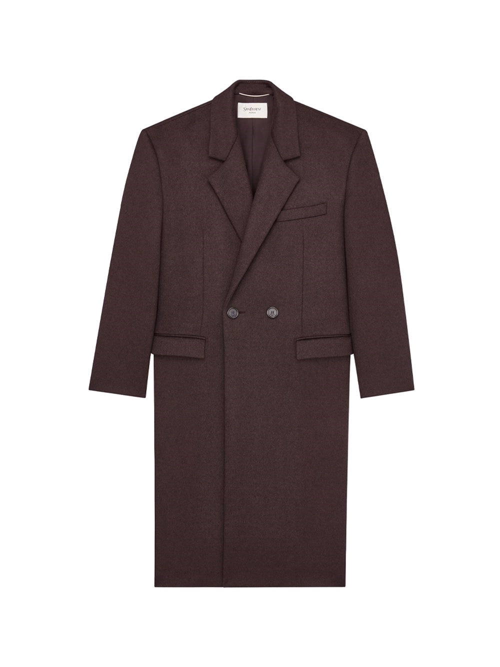 Saint Laurent Men Coat In Double Face Brushed Wool Felt