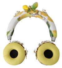 Dolce Gabbana Yellow Lemon Crystal Floral Headset Headphones
