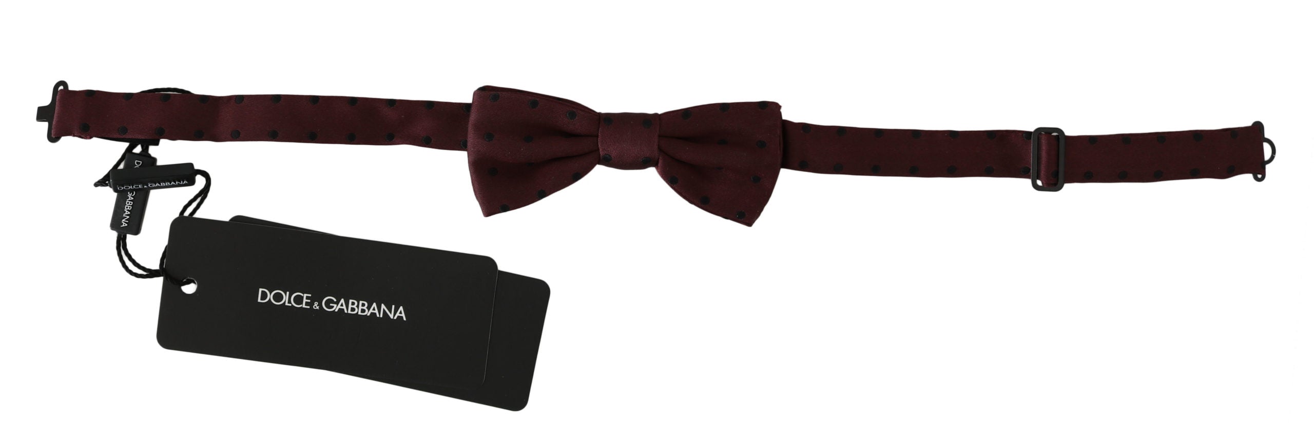 Dolce & Gabbana Burgundy Polka Dot Bow Tie