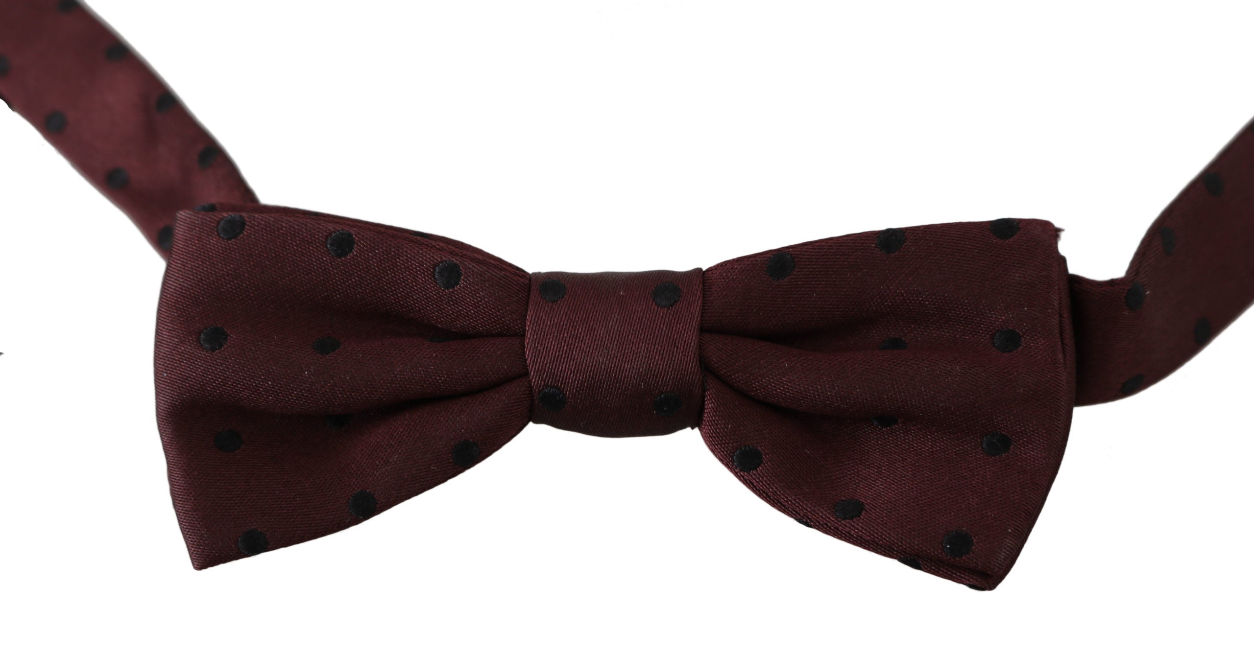 Dolce & Gabbana Burgundy Polka Dot Bow Tie