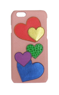 Dolce Gabbana Pink Leather Heart Phone Cover