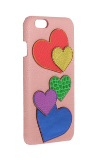 Dolce Gabbana Pink Leather Heart Phone Cover