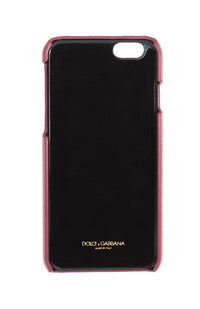 Dolce Gabbana Pink Leather Heart Crystal Phone Case