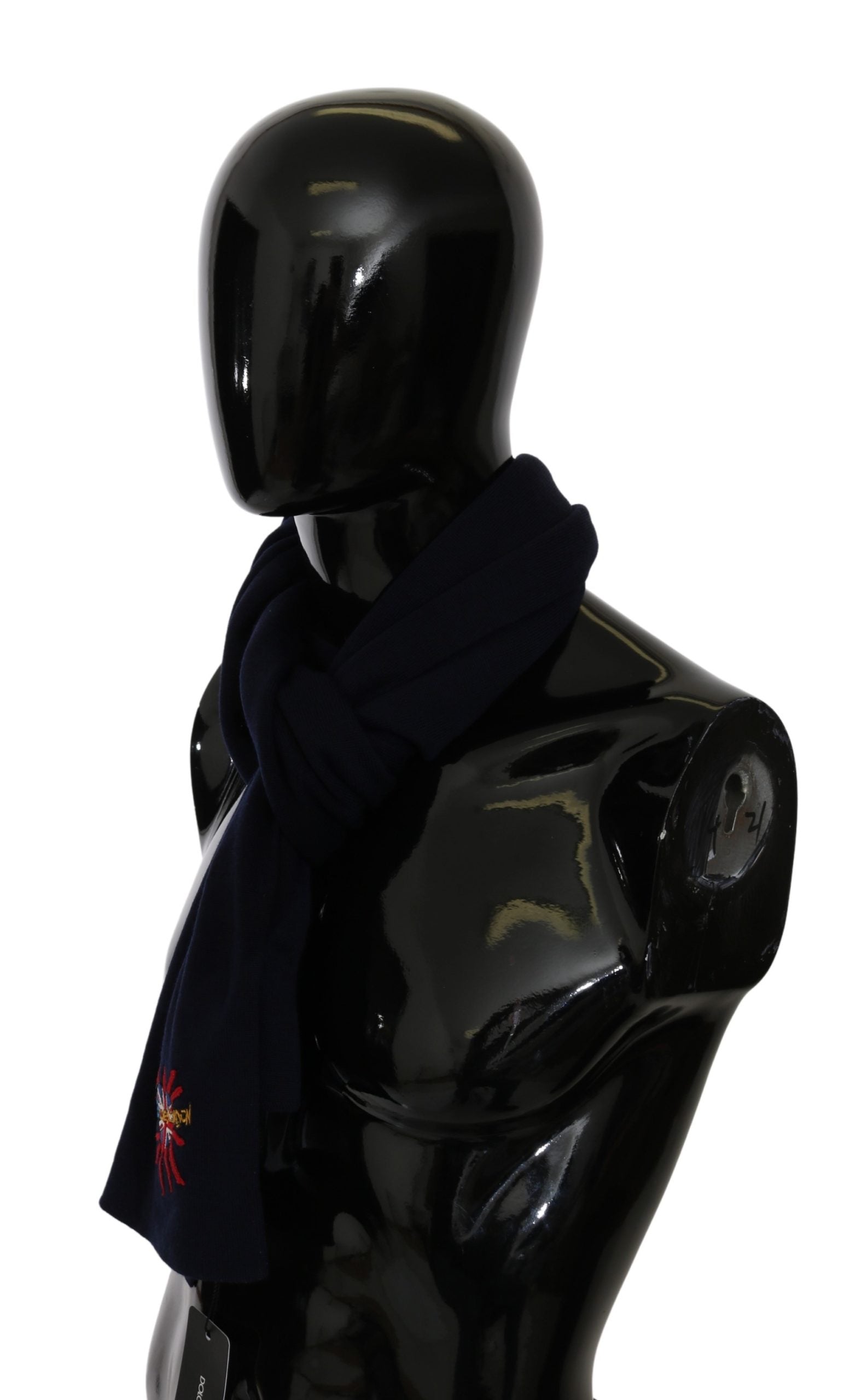 Dolce & Gabbana  Loves London Scarf Navy Blue 100% Wool
