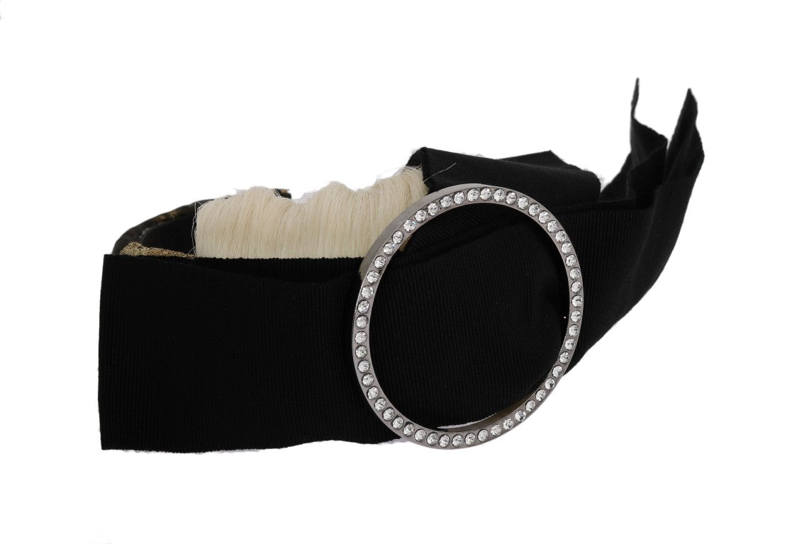 Dolce & Gabbana  Black and Gold Hair Bow Headband with Blonde Hair Piece