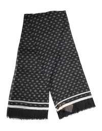 Dolce & Gabbana Black Crown Cashmere Neck Wrap Shawl Men's Scarf