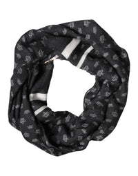 Dolce & Gabbana Black Crown Cashmere Neck Wrap Shawl Men's Scarf