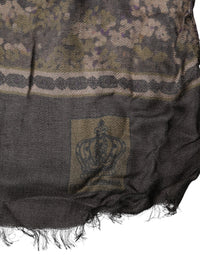Dolce & Gabbana Brown Camouflage Modal Men Shawl Men's Scarf