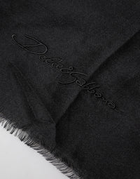 Dolce & Gabbana Black Cashmere Knit Neck Wrap Shawl Men's Scarf