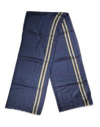 Dolce & Gabbana Blue Cashmere Neck Wrap Shawl Fringes Women's Scarf