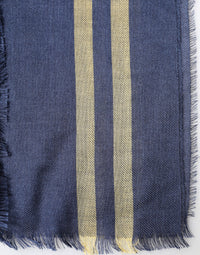 Dolce & Gabbana Blue Cashmere Neck Wrap Shawl Fringes Women's Scarf