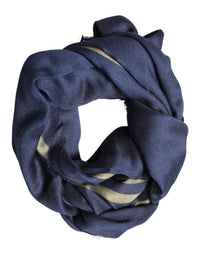 Dolce & Gabbana Blue Cashmere Neck Wrap Shawl Fringes Women's Scarf