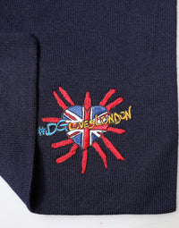 Dolce & Gabbana Blue Wool DG Loves London Neck Wrap Women's Scarf