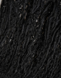Dolce & Gabbana Black Cashmere Knit Shawl Fringes Women's Scarf