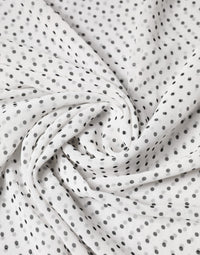 Dolce & Gabbana White Polka Dot Polyester Shawl Women's Scarf