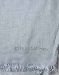Dolce & Gabbana Light Blue Cashmere Knitted Women's Shawl
