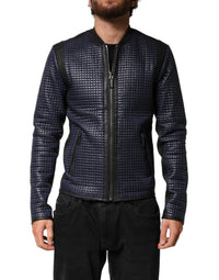 Dolce & Gabbana Blue Nylon Full Zip Bomber Men Men's Jacket