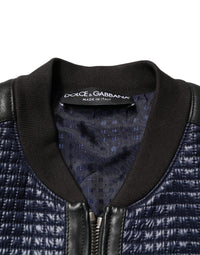 Dolce & Gabbana Blue Nylon Full Zip Bomber Men Men's Jacket