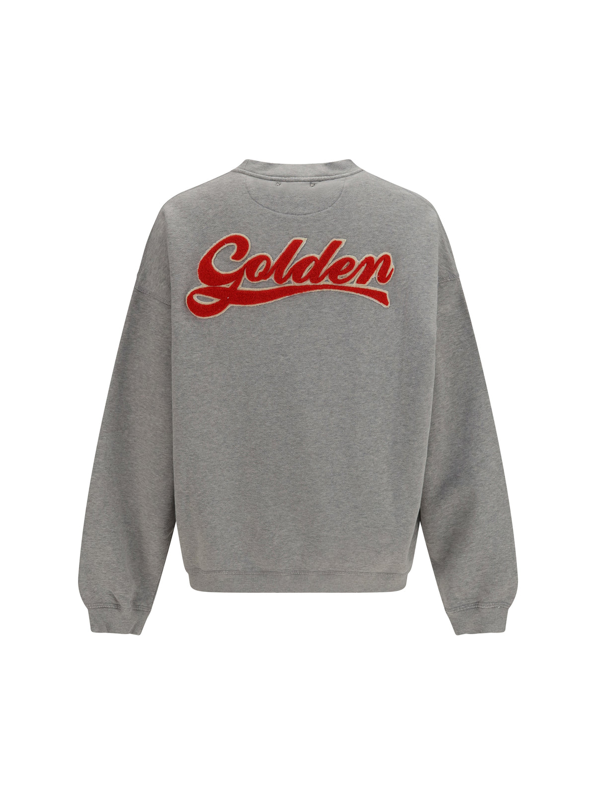 Golden Goose Men Oversized Crewneck Sweater With Lettering On The Back