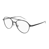Montblanc Eyeglasses Aviator Full Rim, Black Frame and Clear Demo Lens Lens MB0195O001