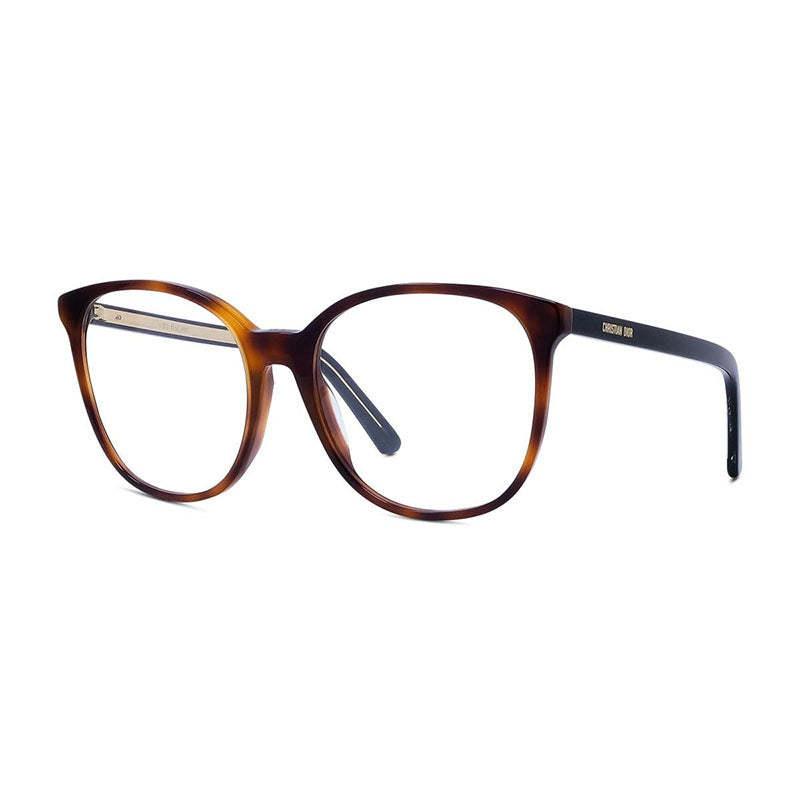 Dior Eyeglasses Square Full Rim, Havana Frame and Clear Demo Lenses Lens DIORSPIRITOSI2600 Brown