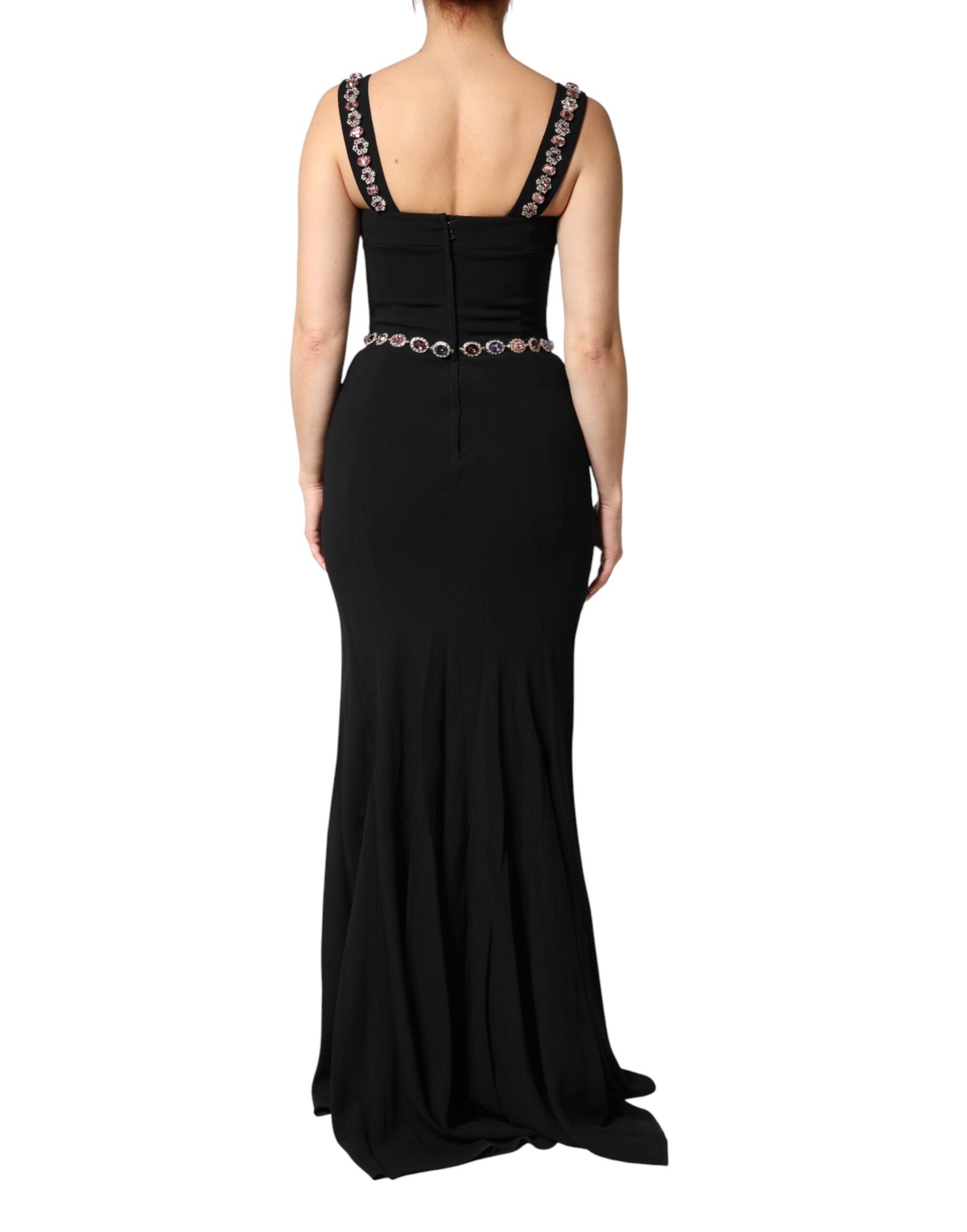 Dolce & Gabbana Black Embellished Sheath MermaidGown Women's Dress