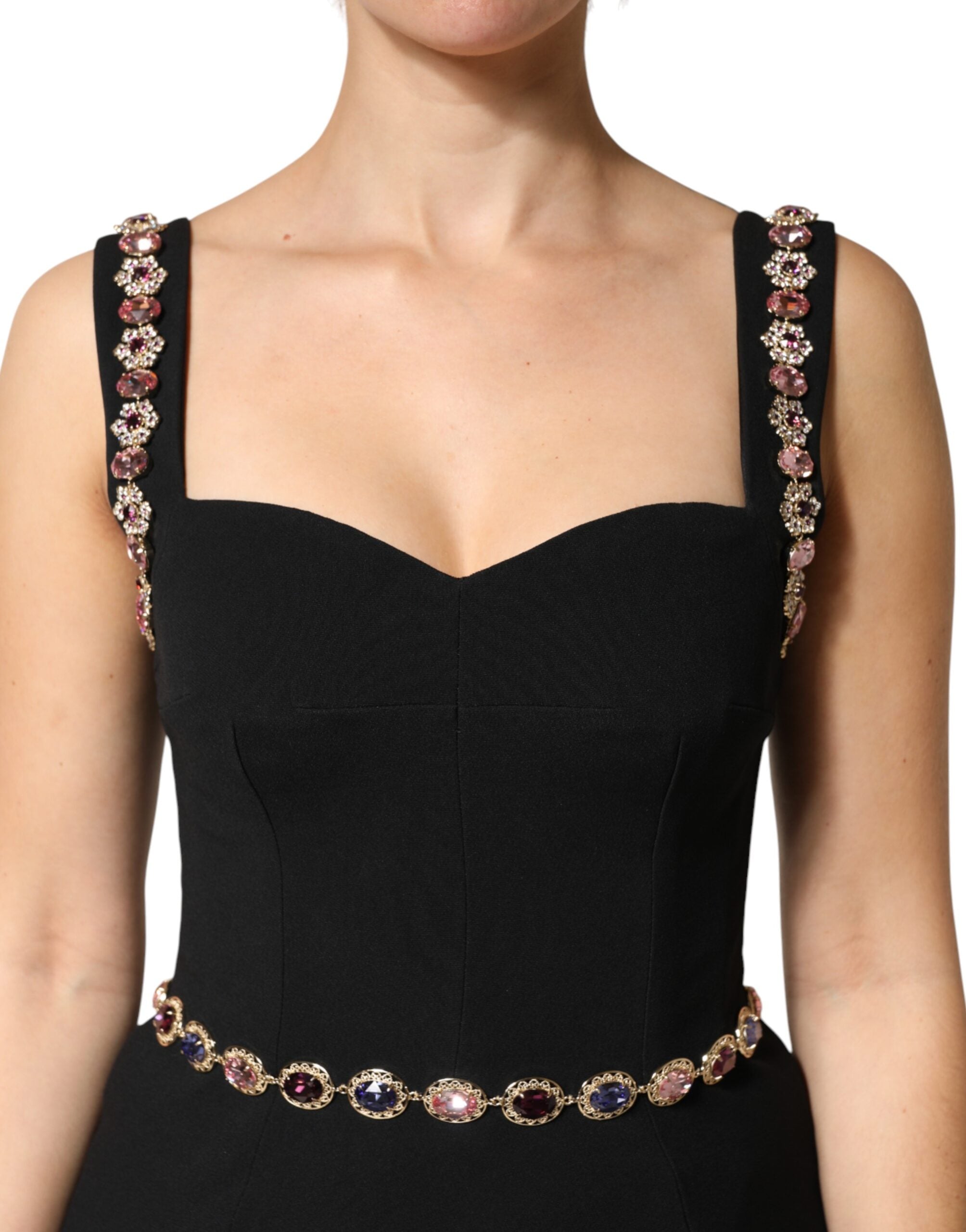 Dolce & Gabbana Black Embellished Sheath MermaidGown Women's Dress