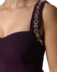 Dolce & Gabbana Violet Embellished Sheath Mermaid Gown Women's Dress