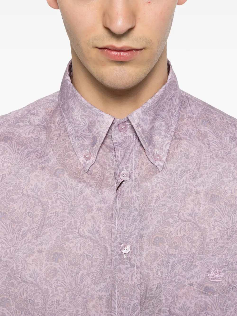 Etro Men Camicia Con Bottoni E Stampa Paisley