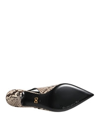 Dolce & Gabbana Multicolor Leather Heels Slingback Women's Shoes