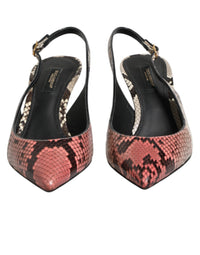 Dolce & Gabbana Multicolor Leather Heels Slingback Women's Shoes