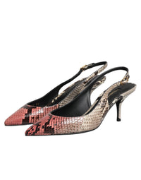 Dolce & Gabbana Multicolor Leather Heels Slingback Women's Shoes