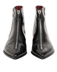 Dolce & Gabbana Black Leather Chelsea Short Ankle Boots Men's Shoes
